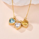 Personalizado 1-6 Corazón Birthstones Collar Dainty Joyería Cumpleaños Día de la Madre de regalo para las mujeres
