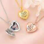 Personalised Simple Line Family Photo Heart-Shaped Locket Necklace Dainty Jewellery Birthday Mother's Day Gift for Mom Family