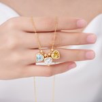 Personalizado 1-6 Corazón Birthstones Collar Dainty Joyería Cumpleaños Día de la Madre de regalo para las mujeres