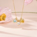 Personalizado 1-6 Corazón Birthstones Collar Dainty Joyería Cumpleaños Día de la Madre de regalo para las mujeres