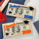 Personalized Congratulations Class of Graduation Wooden Money Holder with Name and Year Graduation Party Gift for Graduates Students