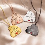 Collana personalizzata di famiglia con orsetti, cuore d'amore e nomi incisi Festa della mamma Regalo per la festa del papà per i genitori e i nonni