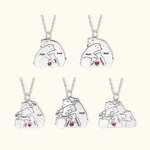 Collana personalizzata di famiglia con orsetti, cuore d'amore e nomi incisi Festa della mamma Regalo per la festa del papà per i genitori e i nonni