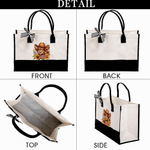 Personalized American Highland Cow Sunflower Large Capacity Tote Bag Portable Makeup Bag with Name American Independence Day Gift for Her