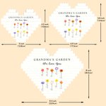 Puzzle di mattoncini da costruzione personalizzati con nome, testo e titolo per la festa della mamma, per il giardino della nonna, per il fiore della nascita e per il cuore.