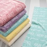 Personalised Multicolor Word Cloud Soft Throw Blanket with Name Home Decor Birthday Gift for Kids Family Friends