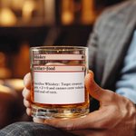 Personalised Classic Card Design 10 oz Old Fashioned Rock Whiskey Glass with Bottom Text Birthday Gift for Man Bartender Whiskey Enthusiast