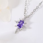 Personligt Starburst Birthstone-halsband Smycken för dagligt bruk Födelsedagspresent till mamma Flickvän