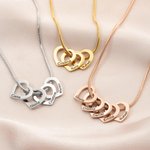 Un homenaje para llevar a toda tu familia — Collar personalizado con colgante de contorno de corazón y 1 a 12 nombres grabados para ella