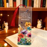 Personalisierte neue Kapitel Schmetterling Blume Acryl Lesezeichen mit Namen und Quaste Lesen Zubehör Ruhestand Geburtstag Geschenk für Rentner Bücherwurm