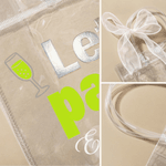 Personalized A Toast To Forever Transparent Gift Bag with Names Date and Pink Ribbon Daily Use Wedding Gift for Bridesmaids Newlyweds