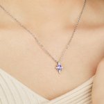 Personligt Starburst Birthstone-halsband Smycken för dagligt bruk Födelsedagspresent till mamma Flickvän
