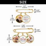 Personalised Walking Beside You Every Step 1-2 Photos Brooch Pin with Text Memorial Graduation Gift for Graduates