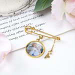 Gepersonaliseerde 1-5 foto's Lapel Broche Pin met naam hanger Engagement Wedding Gift voor bruid bruidegom vader