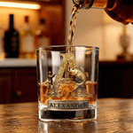 Verre à whisky personnalisé avec nom pour la fête des pères Cadeau d'anniversaire pour homme Amateur de whisky Passionné de pêche
