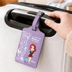 Personalized Cute Cartoon Character Travel Theme Passport Holder Luggage Tag with Name and Quote Travel Holiday Gift for Travel Lovers Friends