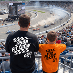 Personalized Vintage Checkered Flag Racing T-shirt Sweatshirt with Name and Number Birthday Daily Wear Gift for Racing Fans