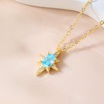 Personligt Starburst Birthstone-halsband Smycken för dagligt bruk Födelsedagspresent till mamma Flickvän