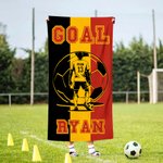 Serviette de plage surdimensionnée à rayures et à séchage rapide avec le nom du joueur de football Cadeau d'anniversaire pour l'amoureux du joueur de football