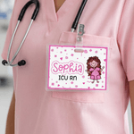 Badge d'identification en papier photo laminé avec nom Infirmière Semaine Cadeau d'anniversaire pour Infirmière Médecin Personnel Médical