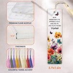 Personalisierte neue Kapitel Schmetterling Blume Acryl Lesezeichen mit Namen und Quaste Lesen Zubehör Ruhestand Geburtstag Geschenk für Rentner Bücherwurm
