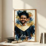 Acuarela Personalizada Graduación Foto Marco Flotante Impresiones en Lienzo con Nombre Sala de Estar Decoración del Hogar Graduación para Graduados