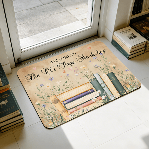 Personalisierte Blume Buch rutschfeste Fußmatte mit Text Home Decor täglichen Gebrauch Geburtstag Geschenk für Bookworm Freund