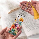 Personalisierte neue Kapitel Schmetterling Blume Acryl Lesezeichen mit Namen und Quaste Lesen Zubehör Ruhestand Geburtstag Geschenk für Rentner Bücherwurm