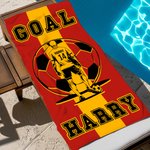 Serviette de plage surdimensionnée à rayures et à séchage rapide avec le nom du joueur de football Cadeau d'anniversaire pour l'amoureux du joueur de football