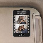 Henkilökohtainen elokuva-tyylinen valokuvakehys Akryyli Car Visor Clip Initals nimi ja teksti Auto tarvikkeet Syntymäpäivä Vuosipäivä lahja perheelle