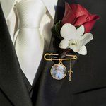 Gepersonaliseerde 1-5 foto's Lapel Broche Pin met naam hanger Engagement Wedding Gift voor bruid bruidegom vader