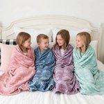 Personalised Multicolor Word Cloud Soft Throw Blanket with Name Home Decor Birthday Gift for Kids Family Friends