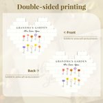 Puzzle di mattoncini da costruzione personalizzati con nome, testo e titolo per la festa della mamma, per il giardino della nonna, per il fiore della nascita e per il cuore.