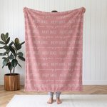 Personalised Multicolor Word Cloud Soft Throw Blanket with Name Home Decor Birthday Gift for Kids Family Friends