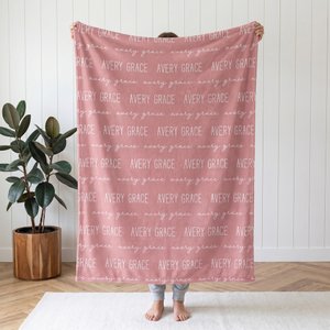 Personalized Multicolor Word Cloud Soft Throw Blanket with Name Home Decor Birthday Gift for Kids Family Friends