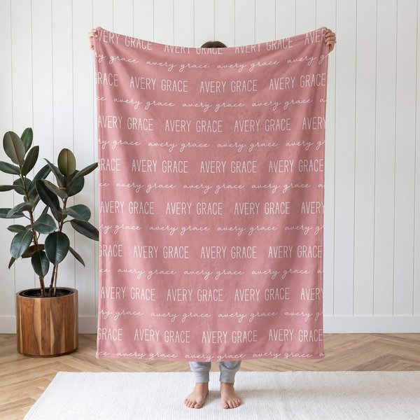 Personalised Multicolor Word Cloud Soft Throw Blanket with Name Home Decor Birthday Gift for Kids Family Friends
