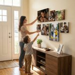Personalizada cálida familia Set 7 Foto Giclee Lienzo Impresiones Aniversario Cumpleaños Housewarming Regalo para Amigos Familia