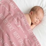 Personalised Multicolor Word Cloud Soft Throw Blanket with Name Home Decor Birthday Gift for Kids Family Friends