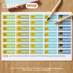 Personnalisé Emoji Scène ludique Lot de 2 autocollants imperméables avec nom Retour à l'école Cadeau d'anniversaire pour les enfants | Callie × emoji ™