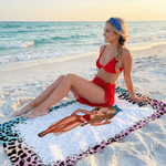 Personalizzato Leopardo Zebra Stampa Carino Personaggio dei cartoni animati Asciugatura rapida Asciugamano da spiaggia in microfibra con nome Festa in spiaggia Regalo di compleanno per la donna Miglio