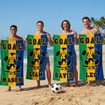 Serviette de plage surdimensionnée à rayures et à séchage rapide avec le nom du joueur de football Cadeau d'anniversaire pour l'amoureux du joueur de football