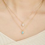 Personligt Starburst Birthstone-halsband Smycken för dagligt bruk Födelsedagspresent till mamma Flickvän