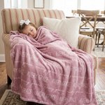 Personalised Multicolor Word Cloud Soft Throw Blanket with Name Home Decor Birthday Gift for Kids Family Friends