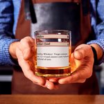Personalised Classic Card Design 10 oz Old Fashioned Rock Whiskey Glass with Bottom Text Birthday Gift for Man Bartender Whiskey Enthusiast