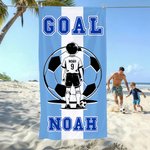 Serviette de plage surdimensionnée à rayures et à séchage rapide avec le nom du joueur de football Cadeau d'anniversaire pour l'amoureux du joueur de football