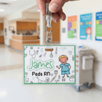 Badge d'identification en papier photo laminé avec nom Infirmière Semaine Cadeau d'anniversaire pour Infirmière Médecin Personnel Médical