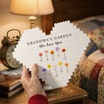 Puzzle di mattoncini da costruzione personalizzati con nome, testo e titolo per la festa della mamma, per il giardino della nonna, per il fiore della nascita e per il cuore.