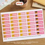 Personnalisé Emoji Scène ludique Lot de 2 autocollants imperméables avec nom Retour à l'école Cadeau d'anniversaire pour les enfants | Callie × emoji ™
