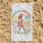 Personalized Playful Beach Babe Oversized Quick Dry Beach Towel with Name Beach Party Holiday Gift for Woman Cowgirl