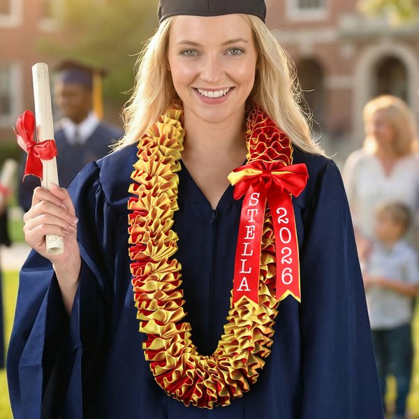 Personalized Multicolour Bow-knot Graduation Lei with Text Graduation Accessories Senior Recognition Party Gift for Graduates